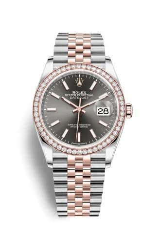 Rolex Datejust 36 Stainless Steel / Everose / Diamond / Slate / Jubilee 126281RBR-0001 — фото часов Rolex Datejust 36 Stainless Steel / Everose / Diamond / Slate / Jubilee 126281RBR-0001 — фото часов