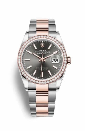 Rolex Datejust 36 Stainless Steel / Everose / Diamond / Slate / Oyster 126281RBR-0002 — фото часов Rolex Datejust 36 Stainless Steel / Everose / Diamond / Slate / Oyster 126281RBR-0002 — фото часов