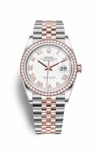Rolex Datejust 36 Stainless Steel / Everose / Diamond / White Roman / Jubilee 126281RBR-0003 — фото часов Rolex Datejust 36 Stainless Steel / Everose / Diamond / White Roman / Jubilee 126281RBR-0003 — фото часов