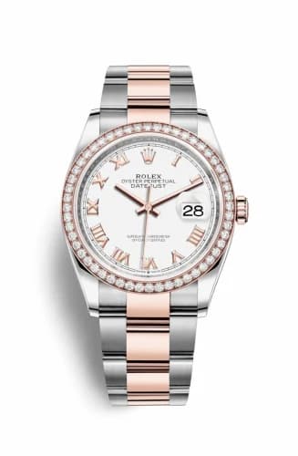 Rolex Datejust 36 Stainless Steel / Everose / Diamond / White Roman / Oyster 126281RBR-0004 — фото часов Rolex Datejust 36 Stainless Steel / Everose / Diamond / White Roman / Oyster 126281RBR-0004 — фото часов