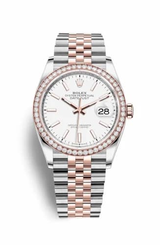 Rolex Datejust 36 Stainless Steel / Everose / Diamond / White / Jubilee 126281RBR-0005 — фото часов Rolex Datejust 36 Stainless Steel / Everose / Diamond / White / Jubilee 126281RBR-0005 — фото часов