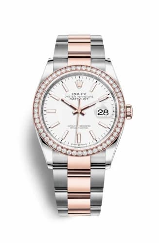 Rolex Datejust 36 Stainless Steel / Everose / Diamond / White / Oyster 126281RBR-0006 — фото часов Rolex Datejust 36 Stainless Steel / Everose / Diamond / White / Oyster 126281RBR-0006 — фото часов
