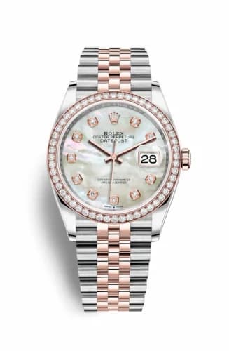 Rolex Datejust 36 Stainless Steel / Everose / Diamond / MOP Diamond / Jubilee 126281RBR-0009 — фото часов Rolex Datejust 36 Stainless Steel / Everose / Diamond / MOP Diamond / Jubilee 126281RBR-0009 — фото часов
