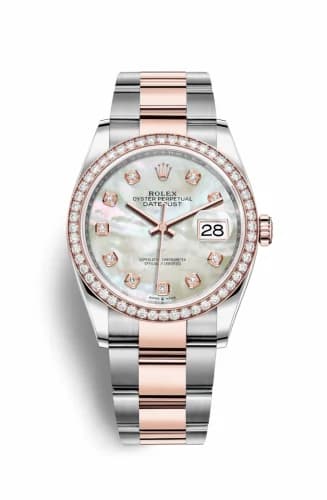 Rolex Datejust 36 Stainless Steel / Everose / Diamond / MOP Diamond / Oyster 126281RBR-0010 — фото часов Rolex Datejust 36 Stainless Steel / Everose / Diamond / MOP Diamond / Oyster 126281RBR-0010 — фото часов
