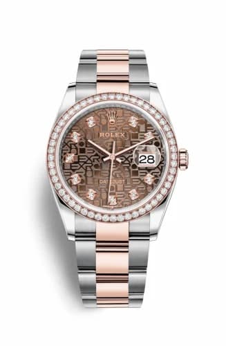 Rolex Datejust 36 Stainless Steel / Everose / Diamond / Chocolate Computer / Oyster 126281RBR-0014 — фото часов Rolex Datejust 36 Stainless Steel / Everose / Diamond / Chocolate Computer / Oyster 126281RBR-0014 — фото часов