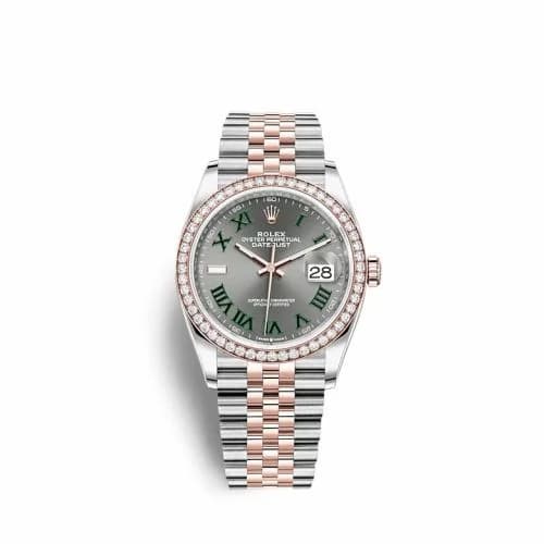 Rolex Datejust 36 Stainless Steel / Everose / Diamond / Slate - Roman / Jubilee 126281RBR-0017 — фото часов Rolex Datejust 36 Stainless Steel / Everose / Diamond / Slate - Roman / Jubilee 126281RBR-0017 — фото часов
