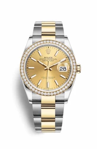 Rolex Datejust 36 Stainless Steel / Yellow Gold / Diamond / Champagne / Oyster 126283RBR-0002 — фото часов Rolex Datejust 36 Stainless Steel / Yellow Gold / Diamond / Champagne / Oyster 126283RBR-0002 — фото часов
