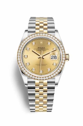 Rolex Datejust 36 Stainless Steel / Yellow Gold / Diamond / Champagne Diamond / Jubilee 126283RBR-0003 — фото часов Rolex Datejust 36 Stainless Steel / Yellow Gold / Diamond / Champagne Diamond / Jubilee 126283RBR-0003 — фото часов