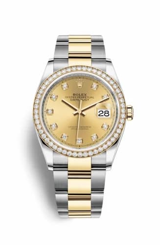 Rolex Datejust 36 Stainless Steel / Yellow Gold / Diamond / Champagne Diamond / Oyster 126283RBR-0004 — фото часов Rolex Datejust 36 Stainless Steel / Yellow Gold / Diamond / Champagne Diamond / Oyster 126283RBR-0004 — фото часов