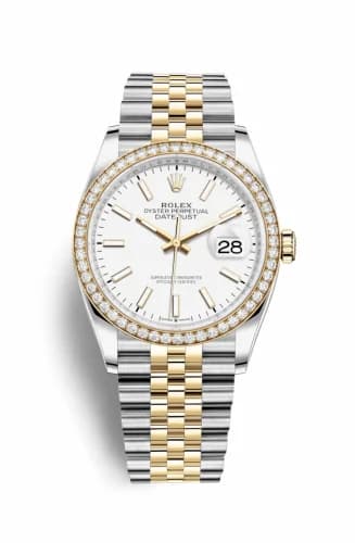 Rolex Datejust 36 Stainless Steel / Yellow Gold / Diamond / White / Jubilee 126283RBR-0005 — фото часов Rolex Datejust 36 Stainless Steel / Yellow Gold / Diamond / White / Jubilee 126283RBR-0005 — фото часов