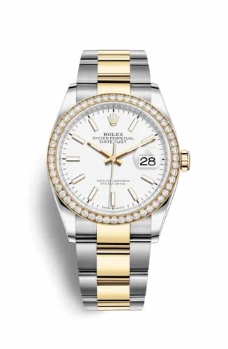 Rolex Datejust 36 Stainless Steel / Yellow Gold / Diamond / White / Oyster 126283RBR-0006 — фото часов Rolex Datejust 36 Stainless Steel / Yellow Gold / Diamond / White / Oyster 126283RBR-0006 — фото часов