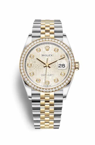 Rolex Datejust 36 Stainless Steel / Yellow Gold / Diamond / Silver Computer / Jubilee 126283RBR-0013 — фото часов Rolex Datejust 36 Stainless Steel / Yellow Gold / Diamond / Silver Computer / Jubilee 126283RBR-0013 — фото часов