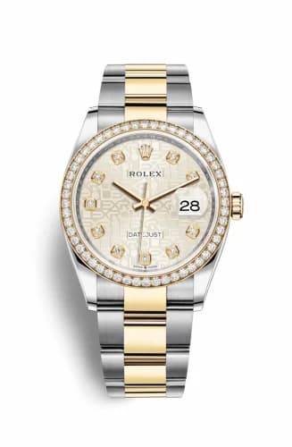 Rolex Datejust 36 Stainless Steel / Yellow Gold / Diamond / Silver Computer / Oyster 126283RBR-0014 — фото часов Rolex Datejust 36 Stainless Steel / Yellow Gold / Diamond / Silver Computer / Oyster 126283RBR-0014 — фото часов