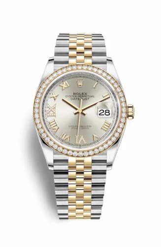 Rolex Datejust 36 Stainless Steel / Yellow Gold / Diamond / Silver Roman Diamond / Jubilee 126283RBR-0017 — фото часов Rolex Datejust 36 Stainless Steel / Yellow Gold / Diamond / Silver Roman Diamond / Jubilee 126283RBR-0017 — фото часов