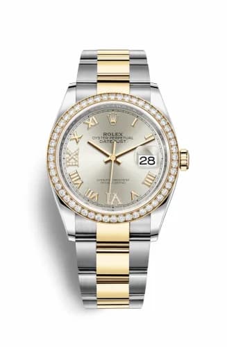 Rolex Datejust 36 Stainless Steel / Yellow Gold / Diamond / Silver Roman Diamond / Oyster 126283RBR-0018 — фото часов Rolex Datejust 36 Stainless Steel / Yellow Gold / Diamond / Silver Roman Diamond / Oyster 126283RBR-0018 — фото часов