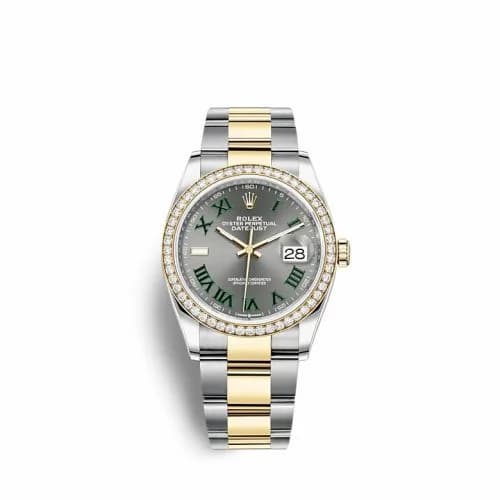 Rolex Datejust 36 Stainless Steel / Yellow Gold / Diamond / Slate - Roman / Oyster 126283RBR-0022 — фото часов Rolex Datejust 36 Stainless Steel / Yellow Gold / Diamond / Slate - Roman / Oyster 126283RBR-0022 — фото часов