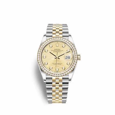 Rolex Datejust 36 Stainless Steel - Yellow Gold - Diamond / Champagne - Fluted - Diamond / Jubilee 126283RBR-0031 — фото часов Rolex Datejust 36 Stainless Steel - Yellow Gold - Diamond / Champagne - Fluted - Diamond / Jubilee 126283RBR-0031 — фото часов