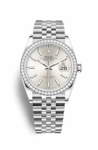 Rolex Datejust 36 Stainless Steel / Diamond / Silver / Jubilee 126284RBR-0005 — фото часов Rolex Datejust 36 Stainless Steel / Diamond / Silver / Jubilee 126284RBR-0005 — фото часов