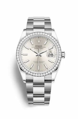 Rolex Datejust 36 Stainless Steel / Diamond / Silver / Oyster 126284RBR-0006 — фото часов Rolex Datejust 36 Stainless Steel / Diamond / Silver / Oyster 126284RBR-0006 — фото часов