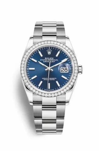 Rolex Datejust 36 Stainless Steel / Diamond / Blue / Oyster 126284RBR-0010 — фото часов Rolex Datejust 36 Stainless Steel / Diamond / Blue / Oyster 126284RBR-0010 — фото часов