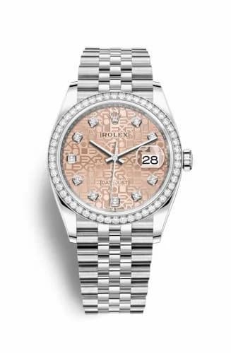 Rolex Datejust 36 Stainless Steel / Diamond / Pink Jubilee / Jubilee 126284RBR-0015 — фото часов Rolex Datejust 36 Stainless Steel / Diamond / Pink Jubilee / Jubilee 126284RBR-0015 — фото часов