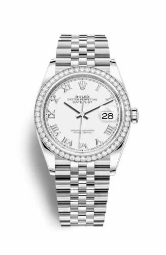 Rolex Datejust 36 Stainless Steel / Diamond / White Roman / Jubilee 126284RBR-0017 — фото часов Rolex Datejust 36 Stainless Steel / Diamond / White Roman / Jubilee 126284RBR-0017 — фото часов