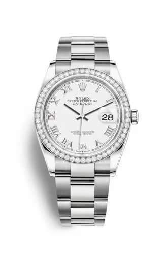 Rolex Datejust 36 Stainless Steel / Diamond / White Roman / Oyster 126284RBR-0018 — фото часов Rolex Datejust 36 Stainless Steel / Diamond / White Roman / Oyster 126284RBR-0018 — фото часов