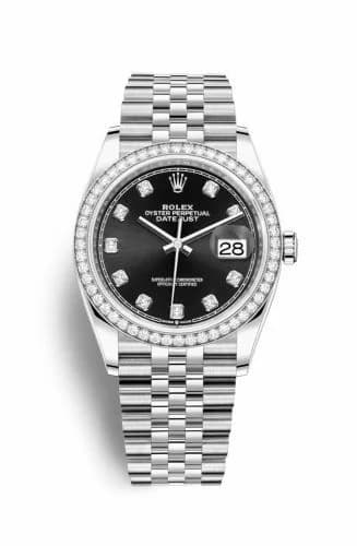 Rolex Datejust 36 Stainless Steel / Diamond / Black-Diamond / Jubilee 126284RBR-0019 — фото часов Rolex Datejust 36 Stainless Steel / Diamond / Black-Diamond / Jubilee 126284RBR-0019 — фото часов