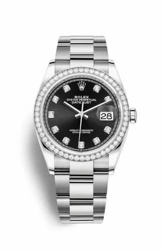 Rolex Datejust 36 Stainless Steel / Diamond / Black-Diamond / Oyster 126284RBR-0020 — фото часов Rolex Datejust 36 Stainless Steel / Diamond / Black-Diamond / Oyster 126284RBR-0020 — фото часов