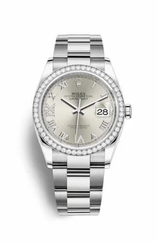 Rolex Datejust 36 Stainless Steel / Diamond / Silver Roman-Diamonds / Oyster 126284RBR-0022 — фото часов Rolex Datejust 36 Stainless Steel / Diamond / Silver Roman-Diamonds / Oyster 126284RBR-0022 — фото часов