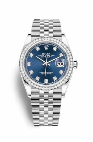 Rolex Datejust 36 Stainless Steel / Diamond / Blue-Diamond / Jubilee 126284RBR-0029 — фото часов Rolex Datejust 36 Stainless Steel / Diamond / Blue-Diamond / Jubilee 126284RBR-0029 — фото часов