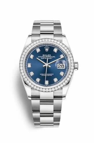 Rolex Datejust 36 Stainless Steel / Diamond / Blue-Diamond / Oyster 126284RBR-0030 — фото часов Rolex Datejust 36 Stainless Steel / Diamond / Blue-Diamond / Oyster 126284RBR-0030 — фото часов