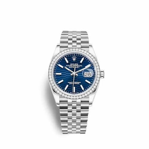 Rolex Datejust 36 Stainless Steel / Diamond / Blue - Fluted / Jubilee 126284RBR-0041 — фото часов Rolex Datejust 36 Stainless Steel / Diamond / Blue - Fluted / Jubilee 126284RBR-0041 — фото часов