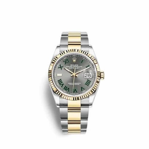 Rolex Datejust 36 Stainless Steel / Yellow Gold / Fluted / Slate - Roman / Oyster 26233-0036 — фото часов Rolex Datejust 36 Stainless Steel / Yellow Gold / Fluted / Slate - Roman / Oyster 26233-0036 — фото часов