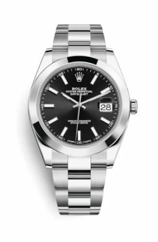 Rolex Datejust 41 Stainless Steel Smooth / Oyster / Black 126300-0011 — фото часов Rolex Datejust 41 Stainless Steel Smooth / Oyster / Black 126300-0011 — фото часов