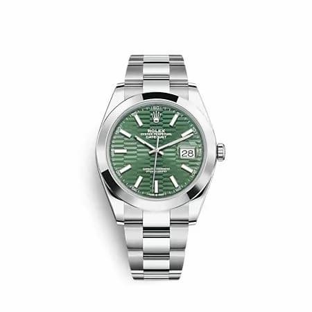 Rolex Datejust 41 Stainless Steel Smooth / Oyster / Green - Fluted 126300-0021 — фото часов Rolex Datejust 41 Stainless Steel Smooth / Oyster / Green - Fluted 126300-0021 — фото часов