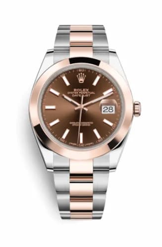 Rolex Datejust 41 Rolesor Everose Smooth / Oyster / Chocolate 126301-0001 — фото часов Rolex Datejust 41 Rolesor Everose Smooth / Oyster / Chocolate 126301-0001 — фото часов