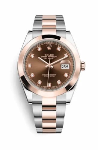 Rolex Datejust 41 Rolesor Everose Smooth / Oyster / Chocolate - Diamond 126301-0003 — фото часов Rolex Datejust 41 Rolesor Everose Smooth / Oyster / Chocolate - Diamond 126301-0003 — фото часов