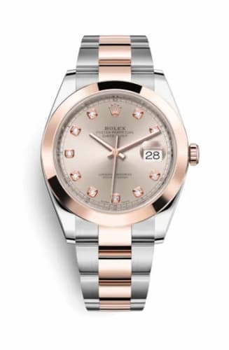 Rolex Datejust 41 Rolesor Everose Smooth / Oyster / Sundust - Diamond 126301-0007 — фото часов Rolex Datejust 41 Rolesor Everose Smooth / Oyster / Sundust - Diamond 126301-0007 — фото часов
