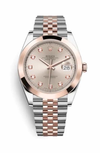 Rolex Datejust 41 Rolesor Everose Smooth / Jubilee / Sundust - Diamond 126301-0008 — фото часов Rolex Datejust 41 Rolesor Everose Smooth / Jubilee / Sundust - Diamond 126301-0008 — фото часов