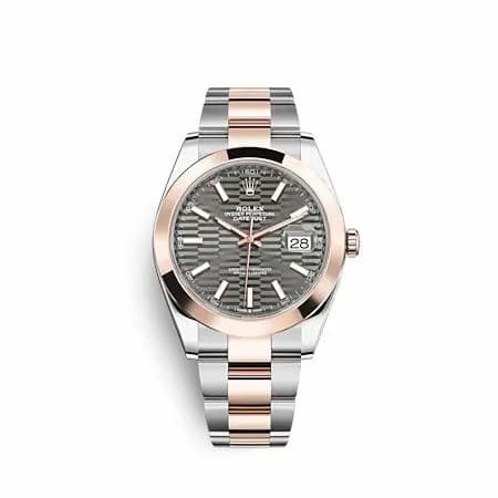 Rolex Datejust 41 Rolesor Everose - Smooth / Oyster / Slate - Fluted 126301-0019 — фото часов Rolex Datejust 41 Rolesor Everose - Smooth / Oyster / Slate - Fluted 126301-0019 — фото часов