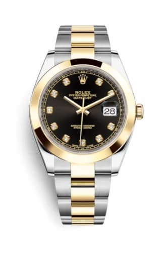 Rolex Datejust 41 Rolesor Yellow Smooth / Oyster / Black - Diamond 126303-0005 — фото часов Rolex Datejust 41 Rolesor Yellow Smooth / Oyster / Black - Diamond 126303-0005 — фото часов