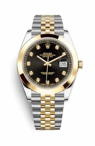 Rolex Datejust 41 Rolesor Yellow Smooth / Jubilee / Black - Diamond 126303-0006 — фото часов Rolex Datejust 41 Rolesor Yellow Smooth / Jubilee / Black - Diamond 126303-0006 — фото часов