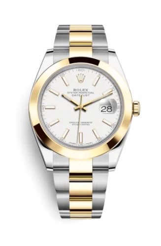 Rolex Datejust 41 Rolesor Yellow Smooth / Oyster / White 126303-0015 — фото часов Rolex Datejust 41 Rolesor Yellow Smooth / Oyster / White 126303-0015 — фото часов