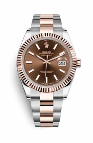 Rolex Datejust 41 Rolesor Everose Fluted / Oyster / Chocolate 126331-0001 — фото часов Rolex Datejust 41 Rolesor Everose Fluted / Oyster / Chocolate 126331-0001 — фото часов