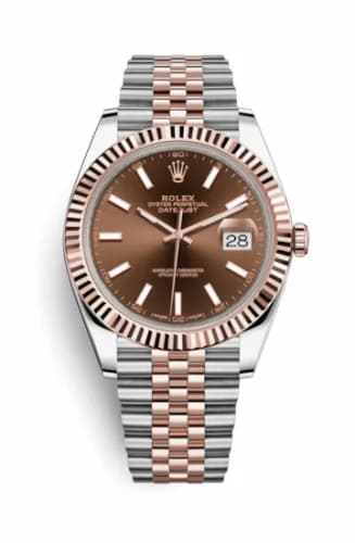 Rolex Datejust 41 Rolesor Everose Fluted / Jubilee / Chocolate 126331-0002 — фото часов Rolex Datejust 41 Rolesor Everose Fluted / Jubilee / Chocolate 126331-0002 — фото часов