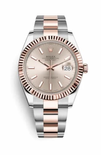 Rolex Datejust 41 Rolesor Everose Fluted / Oyster / Sundust 126331-0009 — фото часов Rolex Datejust 41 Rolesor Everose Fluted / Oyster / Sundust 126331-0009 — фото часов