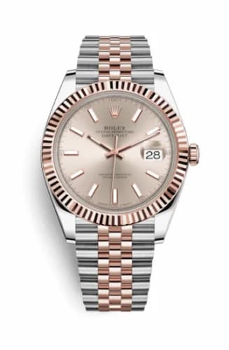 Rolex Datejust 41 Rolesor Everose Fluted / Jubilee / Sundust 126331-0010 — фото часов Rolex Datejust 41 Rolesor Everose Fluted / Jubilee / Sundust 126331-0010 — фото часов
