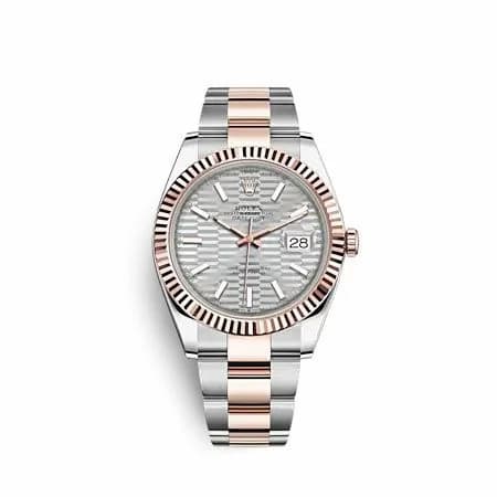 Rolex Datejust 41 Rolesor Everose - Fluted / Oyster / Silver - Fluted 126331-0017 — фото часов Rolex Datejust 41 Rolesor Everose - Fluted / Oyster / Silver - Fluted 126331-0017 — фото часов