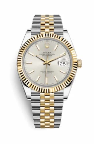 Rolex Datejust 41 Rolesor Yellow Fluted / Jubilee / Silver 126333-0002 — фото часов Rolex Datejust 41 Rolesor Yellow Fluted / Jubilee / Silver 126333-0002 — фото часов